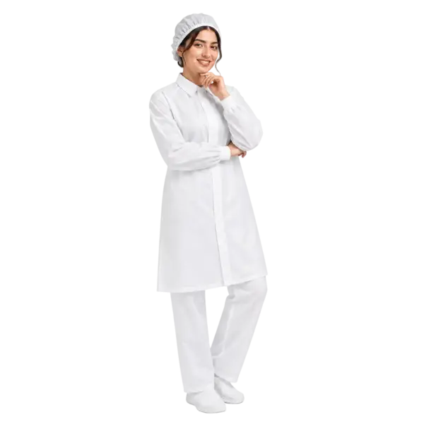 ست روپوش و شلوار یکبارمصرف یقه پیراهنی
