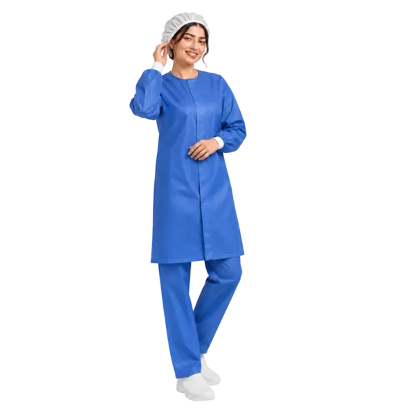ست روپوش و شلوار یکبار مصرف یقه گرد
